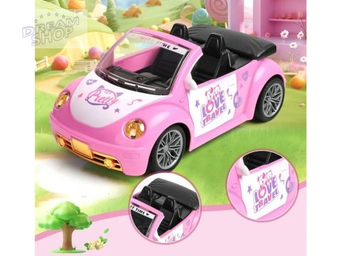 Autko dla lalki Różowy Samochód Cabrio z pilotem dla dziewczynek ZA5908