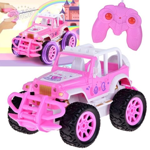 Autko dla lalki Różowy Samochód Terenowy z pilotem dla dziewczynek ZA5909