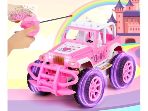 Autko dla lalki Różowy Samochód Terenowy z pilotem dla dziewczynek ZA5909