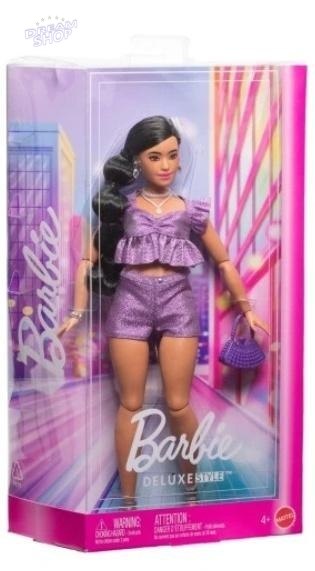 Barbie Deluxe Style Lalka Fioletowy top i szorty