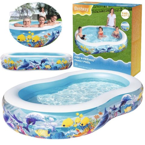 Bestawy Basen dmuchany fish'n friends 262 x 157x46cm 54118