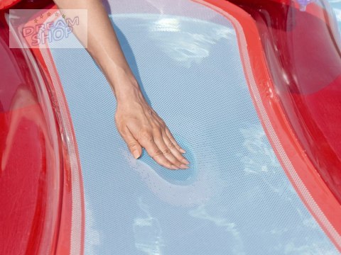 Bestway Dmuchany materac z siatką Leżanka wodna CZERWNONA 160cm 43103