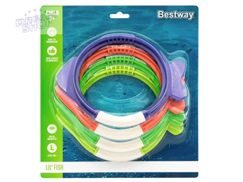 Bestway kolorowe Rybki zabawki do nurkowania nauki pływania 4 szt. 26009 Bestway kolorowe Rybki zabawki do nurkowania nauki pływania 4 szt. 26009