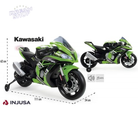 INJUSA Kawasaki Ninja Motor Na Akumulator 12V MP3 Światło INJUSA Kawasaki Ninja Motor Na Akumulator 12V MP3 Światło