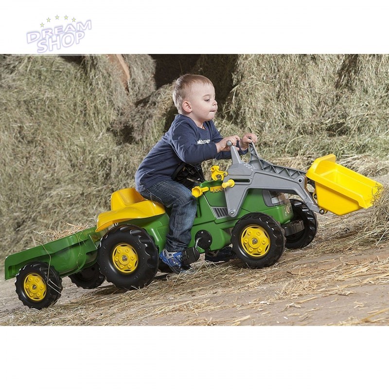 Rolly Toys Traktor na pedały John Deere z łyżką i przyczepą 2-5 Lat Rolly Toys Traktor na pedały John Deere z łyżką i przyczepą 2-5 Lat