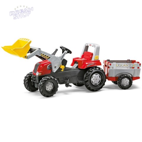 Rolly Toys Traktor na pedały z przyczepą i łyżką 3-8 Lat do 50kg Rolly Toys Traktor na pedały z przyczepą i łyżką 3-8 Lat do 50kg