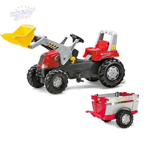 Rolly Toys Traktor na pedały z przyczepą i łyżką 3-8 Lat do 50kg Rolly Toys Traktor na pedały z przyczepą i łyżką 3-8 Lat do 50kg