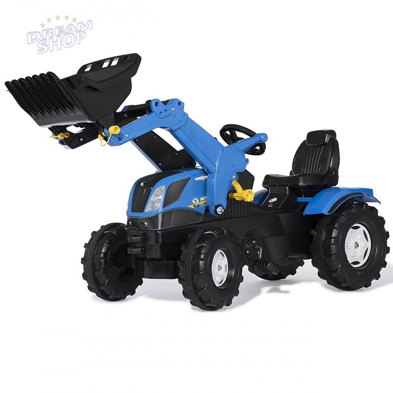 Rolly Toys rollyFarmtrac New Holland traktor na pedały z łyżką i cichymi kołami Rolly Toys rollyFarmtrac New Holland traktor na pedały z łyżką i cichymi kołami
