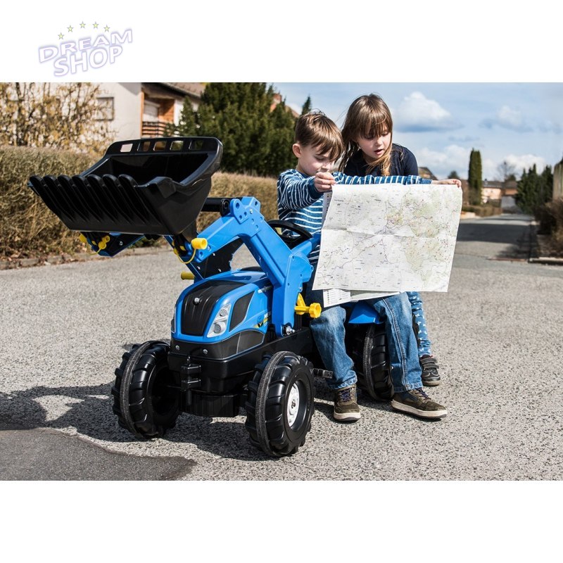 Rolly Toys rollyFarmtrac New Holland traktor na pedały z łyżką i cichymi kołami Rolly Toys rollyFarmtrac New Holland traktor na pedały z łyżką i cichymi kołami