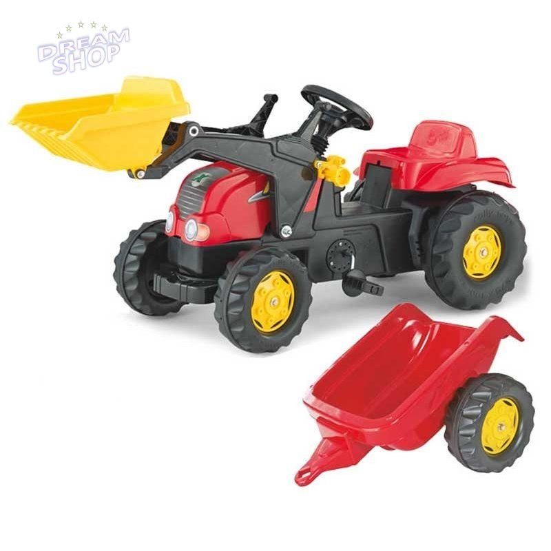 Rolly Toys rollyKid Traktor na pedały z łyżką i przyczepą 2-5 Lat Rolly Toys rollyKid Traktor na pedały z łyżką i przyczepą 2-5 Lat