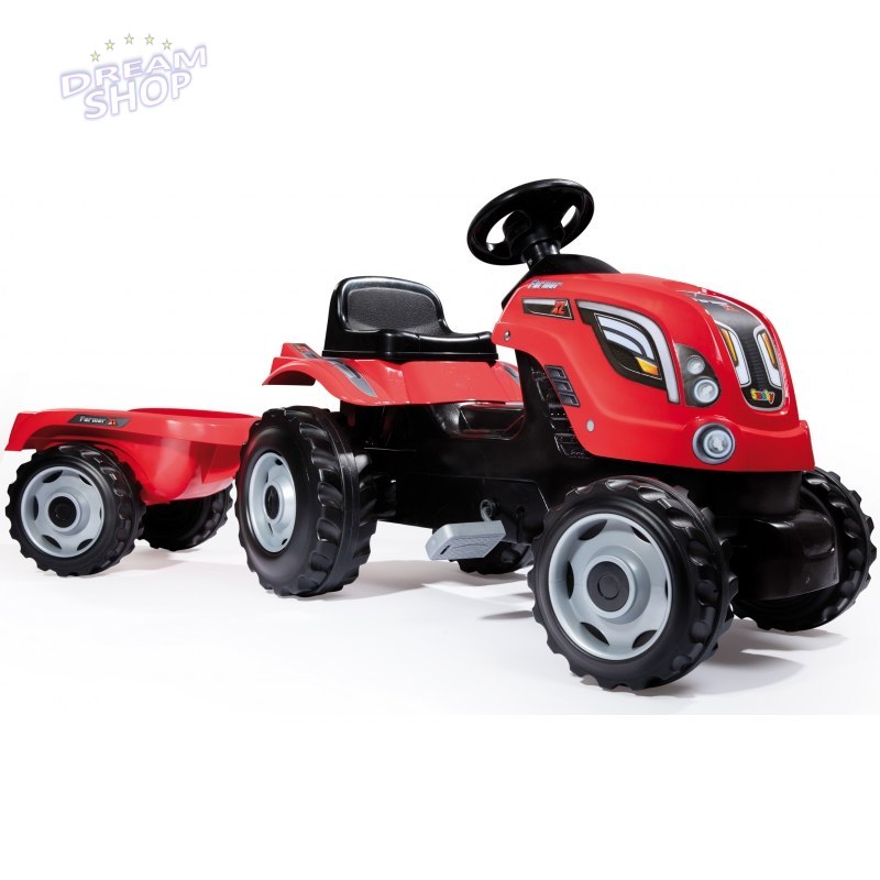 Traktor na pedały dla dziecka Smoby Farmer XL z przyczepą - Czerwony Traktor na pedały dla dziecka Smoby Farmer XL z przyczepą - Czerwony