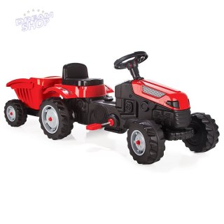 WOOPIE Traktor MAXI na pedały z przyczepą Czerwony