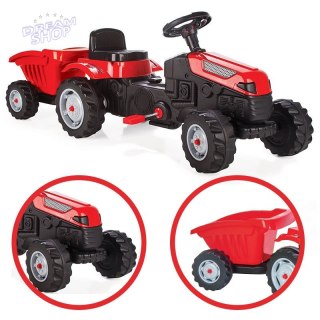 WOOPIE Traktor MAXI na pedały z przyczepą Czerwony