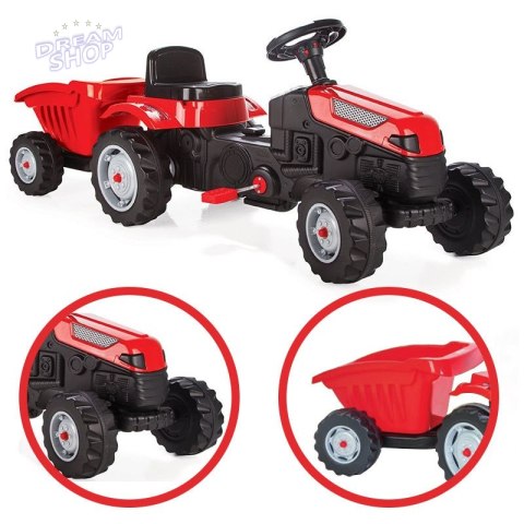 WOOPIE Traktor MAXI na pedały z przyczepą Czerwony WOOPIE Traktor MAXI na pedały z przyczepą Czerwony
