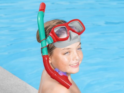 Bestway Zestaw Maska z rurką do nurkowania snurkowania CZERWONY 7+ 24032