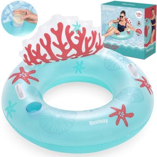 Bestway niebieskie koło dmuchane z oparciem rafa koralowa 107cm 43730