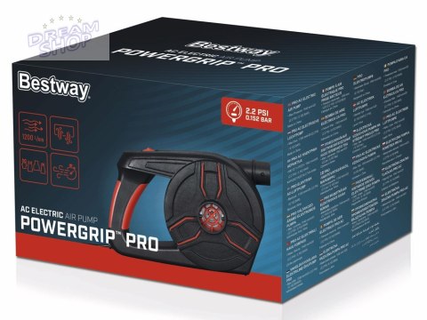 Bestway pompka eklektyczna Powergrip PRO do gniazdka+4adaptery 62247