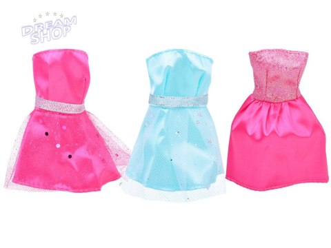 Bogaty zestaw Sukienki Buty Torebki Błyszczące dodatki dla lalki ZA5417