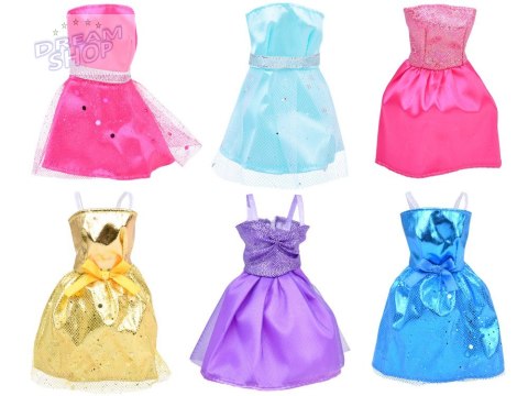 Bogaty zestaw Sukienki Buty Torebki Błyszczące dodatki dla lalki ZA5417