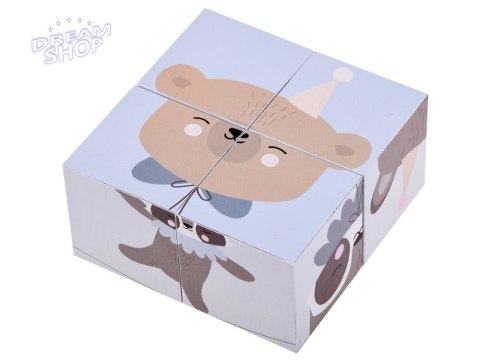 Drewniane Klocki puzzle zwierzątka obrazki ZA4114