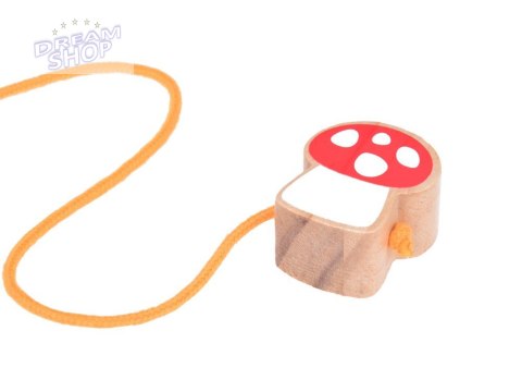 Drewniany Jeżyk na kółkach z kolorowymi kuleczkami zabawka ZA5379