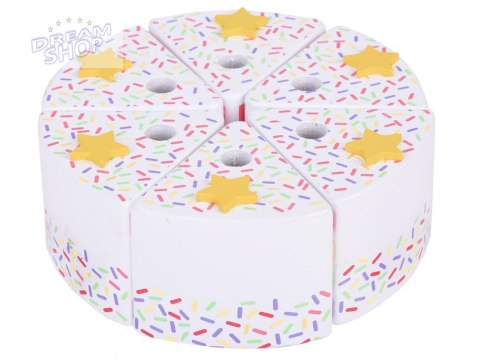 Drewniany Kolorowy Tort urodzinowy do krojenia Zabawa w Urodziny ZA5386