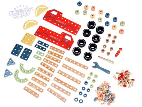 Drewniany Zestaw konstrukcyjny Klocki zbuduj Auto Wieże 129 ele ZA5381