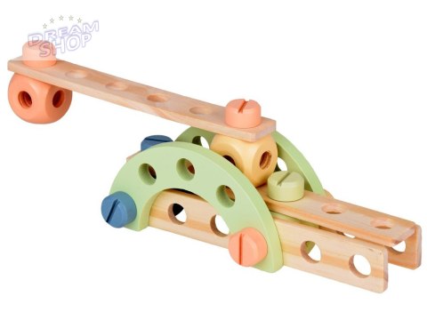 Drewniany Zestaw konstrukcyjny Klocki zbuduj Auto Wieże 129 ele ZA5381