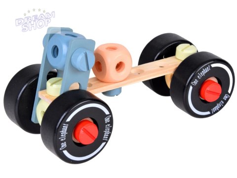 Drewniany Zestaw konstrukcyjny Klocki zbuduj Auto Wieże 129 ele ZA5381