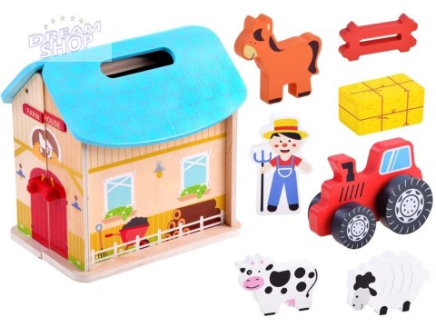 Drewniany składany domek farma zwierzęta ZA3723