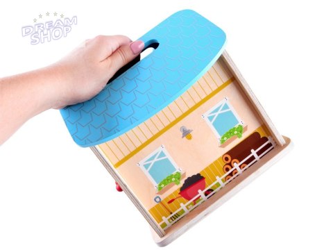 Drewniany składany domek farma zwierzęta ZA3723