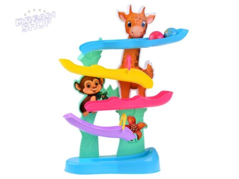 DŻUNGLA Kolorowy Tor dla kulek z dźwiękiem Odgłosy zwierząt ZA4375