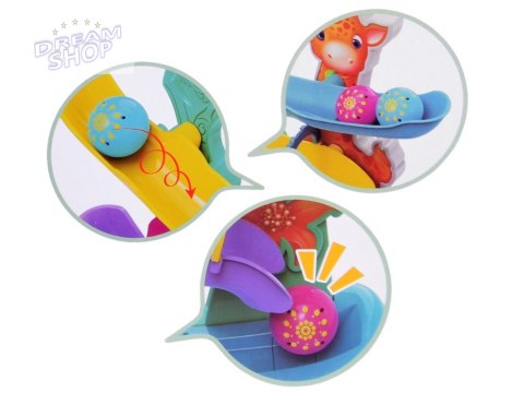 DŻUNGLA Kolorowy Tor dla kulek z dźwiękiem Odgłosy zwierząt ZA4375