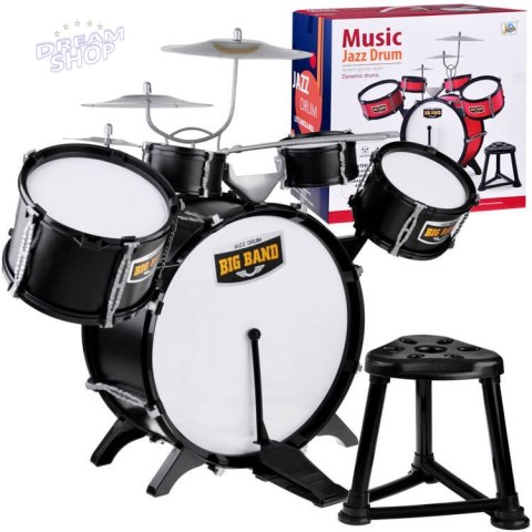 Duża rockowa perkusja bębny talerze pałeczki + krzesło IN0161 CY