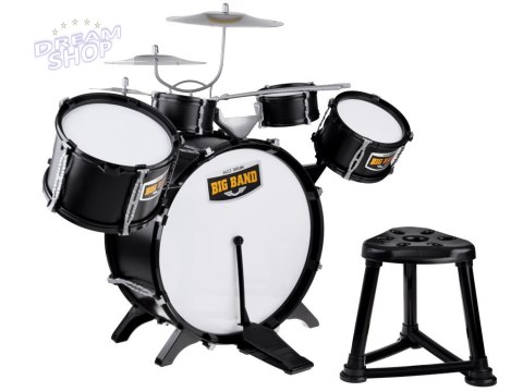 Duża rockowa perkusja bębny talerze pałeczki + krzesło IN0161 CY