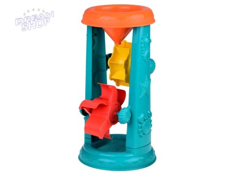 Duży Zestaw do Piasku wiaderko grabki kołowrotek foremki 9 ele ZA4950