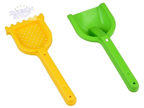 Duży Zestaw do Piasku wiaderko grabki kołowrotek foremki 9 ele ZA4950