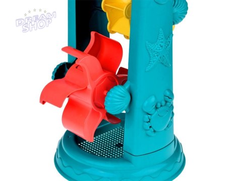 Duży Zestaw do Piasku wiaderko grabki kołowrotek foremki 9 ele ZA4950