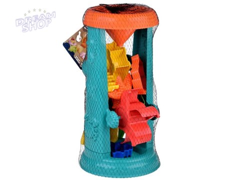 Duży Zestaw do Piasku wiaderko grabki kołowrotek foremki 9 ele ZA4950