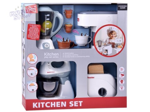 Duży zestaw małe AGD do zabawy mikser toster blender ekspres ZA5577