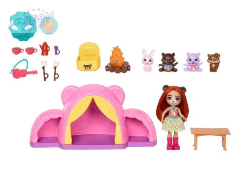 Enchantimals zestaw wycieczka pod namiot kemping lalka miś ZA5995