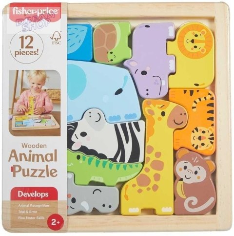 Fisher-Price Zwierzątka Drewniane puzzle Układanka