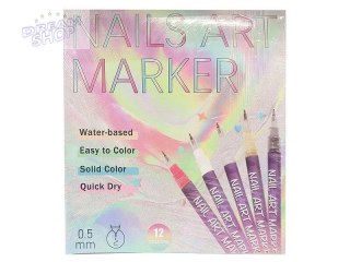 Flamastry do malowania paznokci 12 kolorów