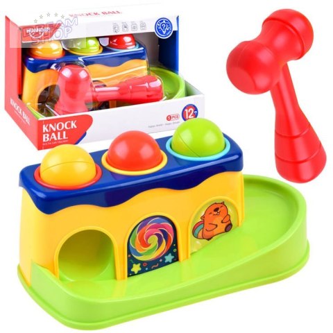 Gra dla malucha - Uderz młotkiem Kolorowy wbijak z piłkami ZA3804