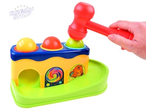 Gra dla malucha - Uderz młotkiem Kolorowy wbijak z piłkami ZA3804