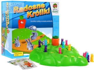 Gra planszowa Radosne Króliki dla dzieci 3+ Wyścig po marchewkę Rodzinna rozrywka