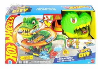 Hot Wheels City Zakręcony tor Remiza T-Rexa