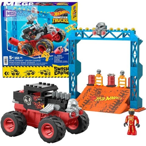 Hot Wheels Monster truck kaskaderskie klocki 151ele auto + rampa ZA5996