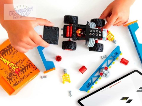 Hot Wheels Monster truck kaskaderskie klocki 151ele auto + rampa ZA5996