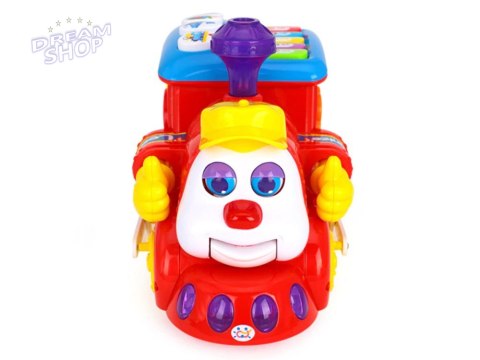 Interaktywna LOKOMOTYWA Sorter + kolorowe klocki Muzyka + światło ZA0104